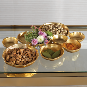 Gold Cluster Serving Bowl Tray