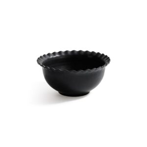 Black Ruffled Rim Bowl
