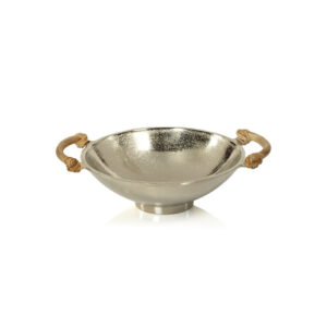 Aluminum Bowl with Rattan Handles