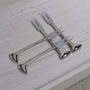 Nickel Cheese and Cocktail Forks Set of 4