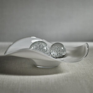 Opal White Scissor Cut Wave Bowl - 13.75 in